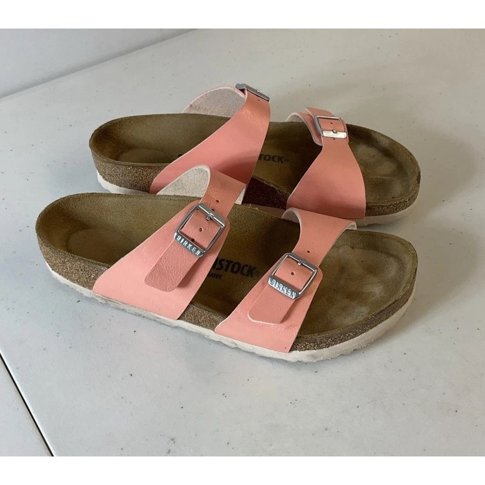 BIRKENSTOCK Sydney Birko-Flor Size 39 US 8-8.5‎ Pink Coral EUC